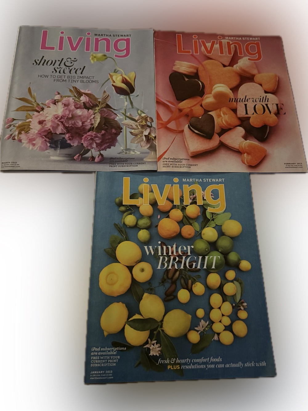 Martha Stewart Living 3 Issues/Jan, Feb, March 2013 Recipe Cards Intact Complete